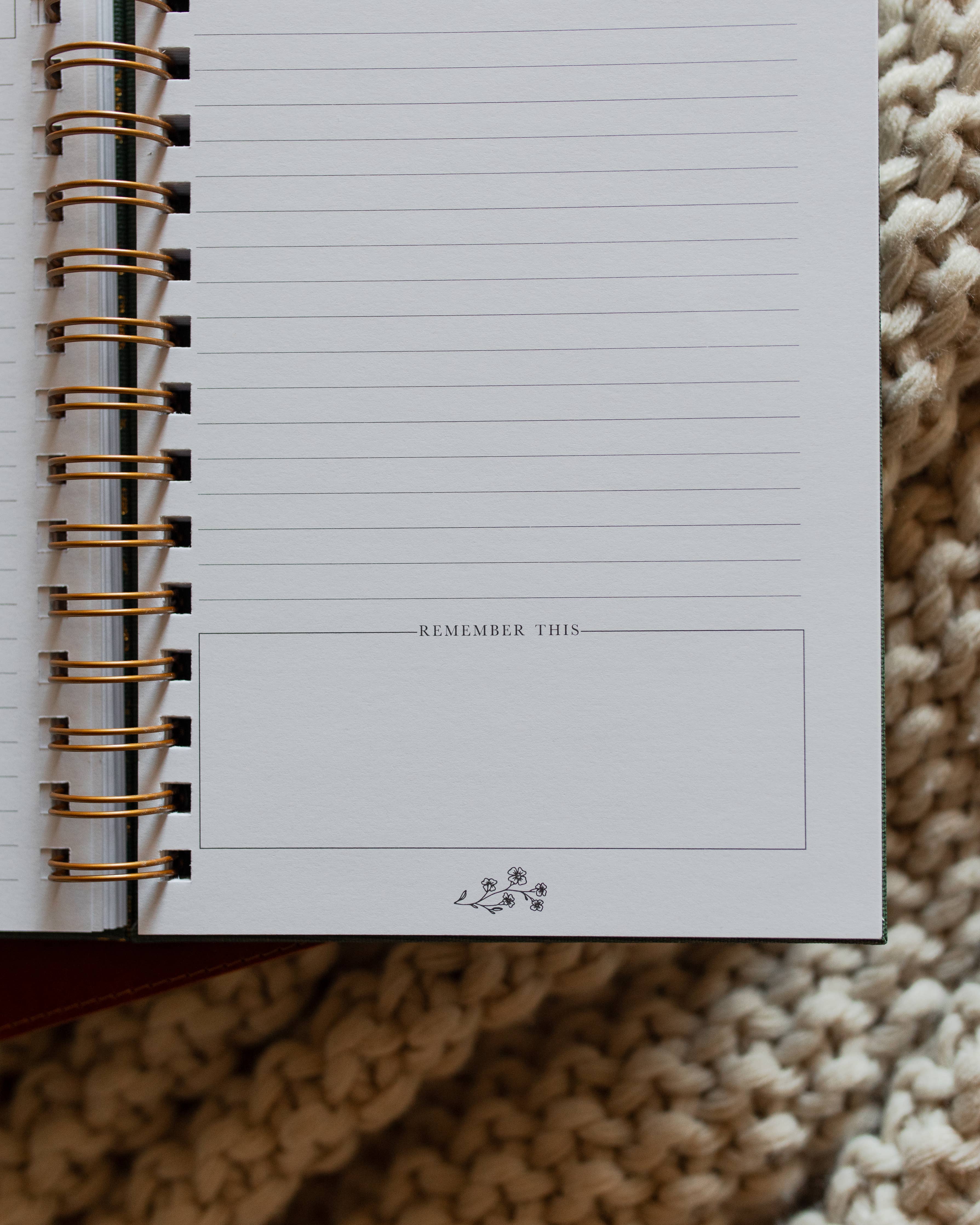 Sermon Notes Journal Green Floral