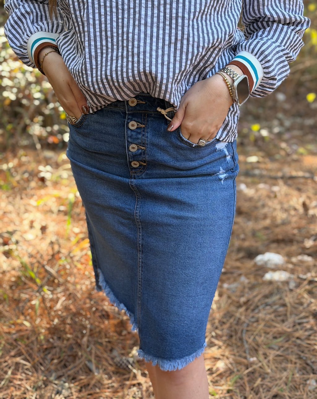 The Sarah Short Denim Skirt