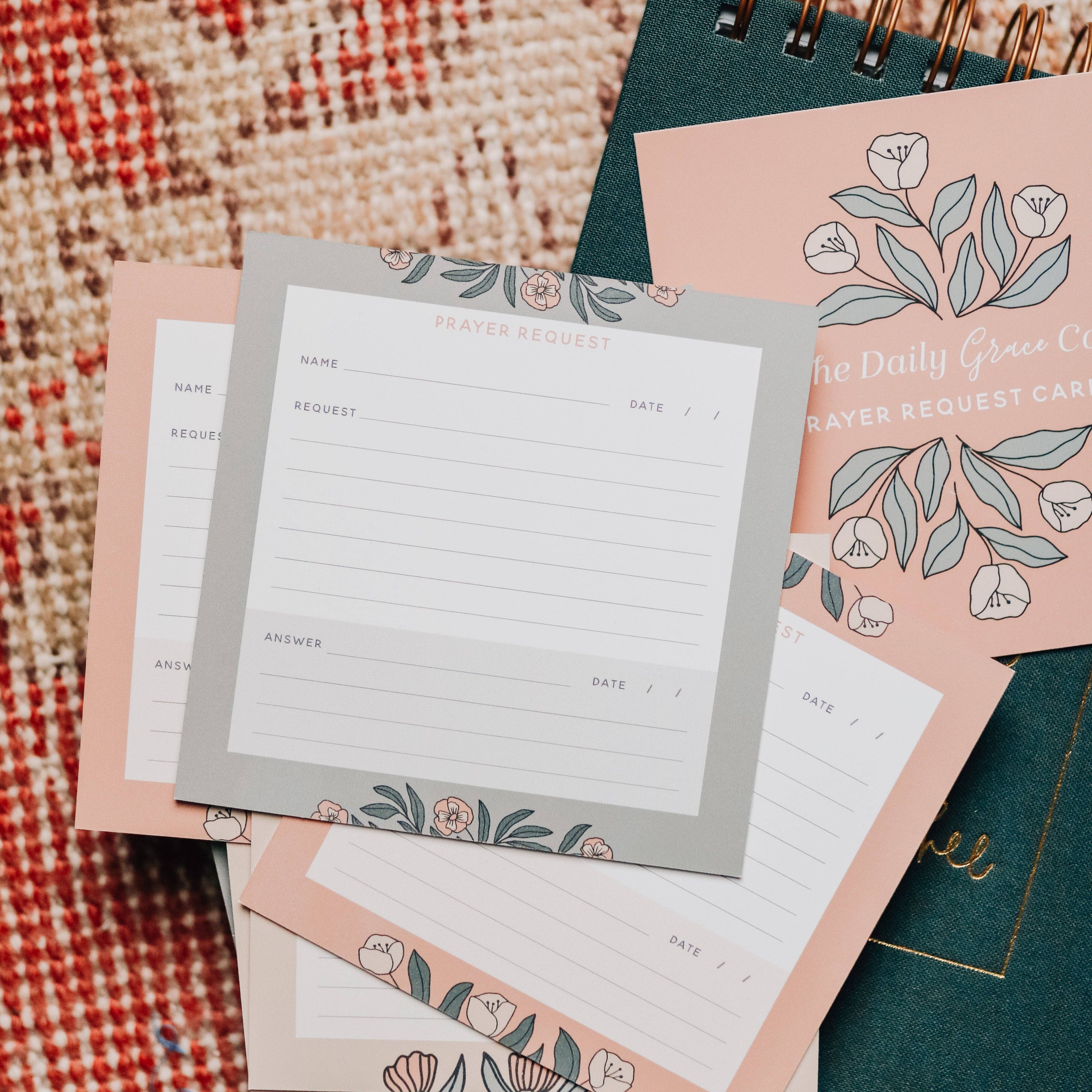 Prayer Request Cards | Teal Floral