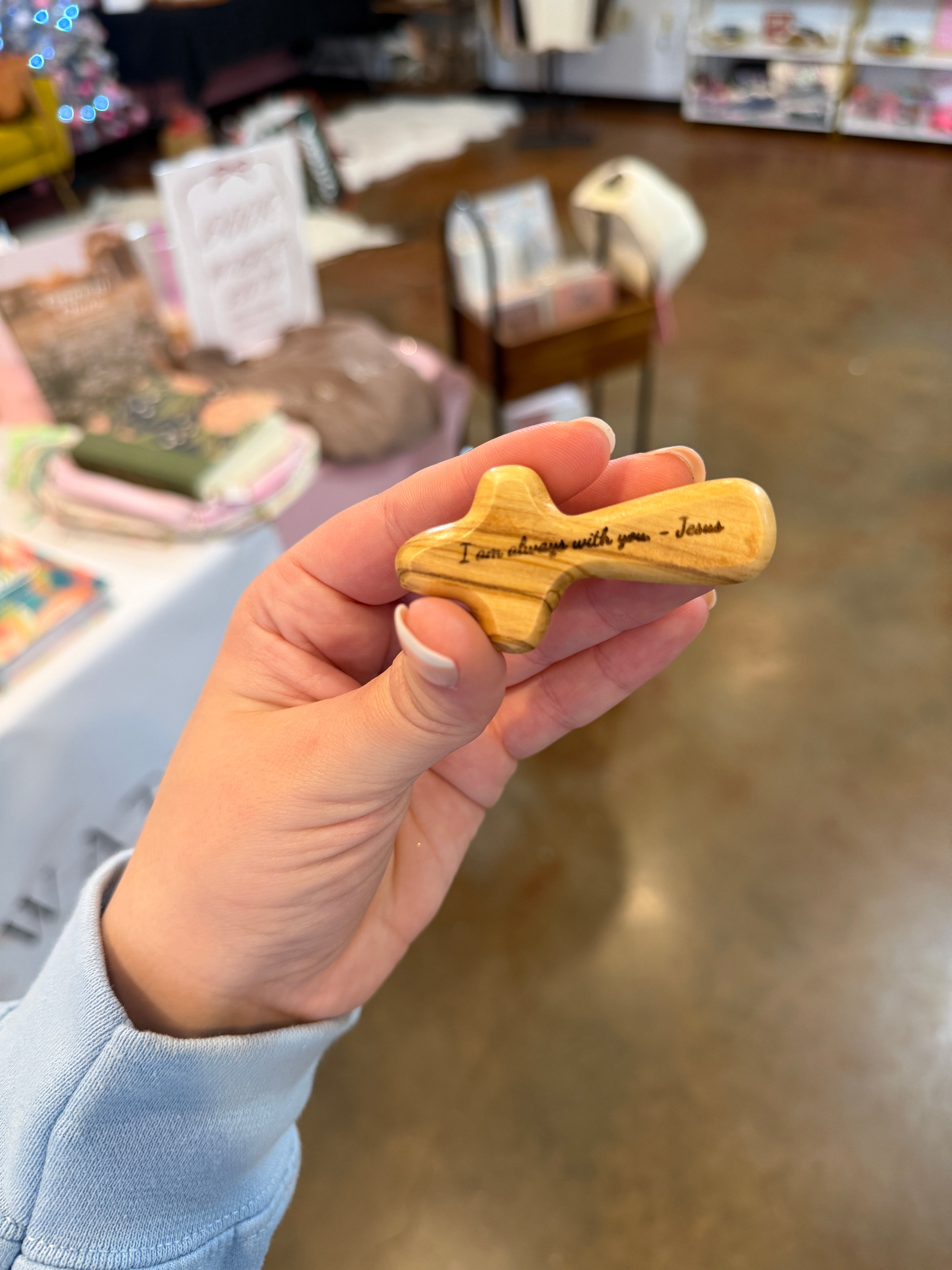 Engraved Olive Wood Comfort Prayer Cross