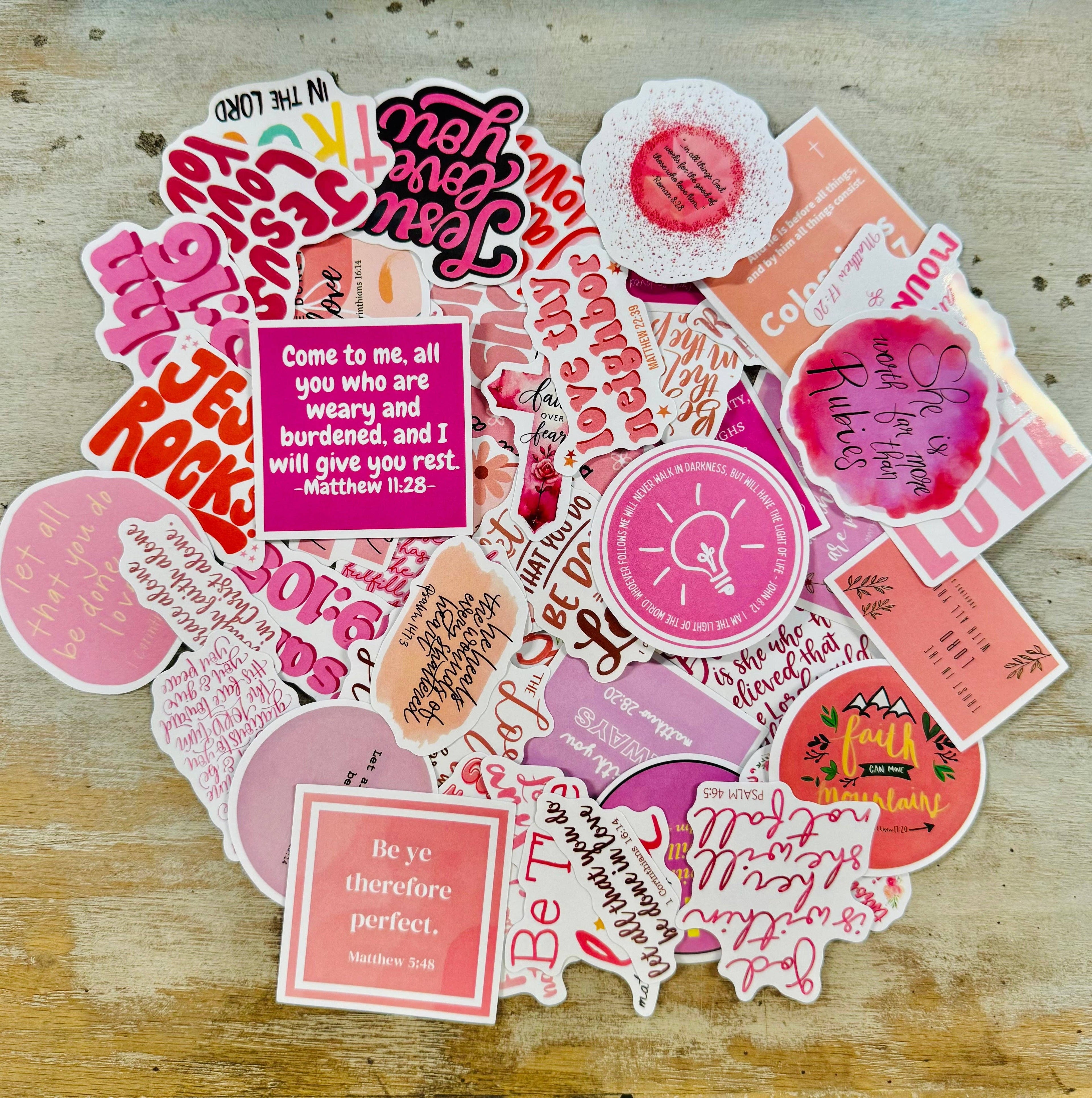 Pink Christian Stickers